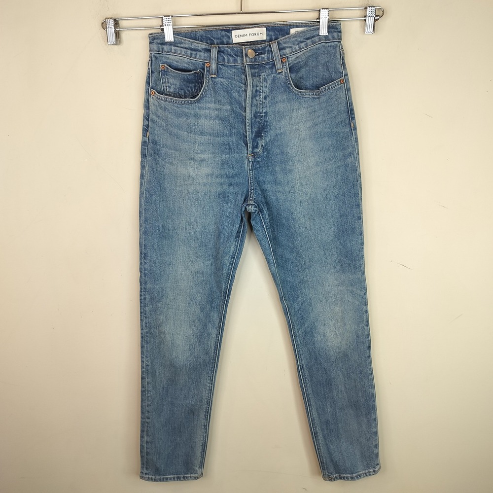 Denim Forum Aritzia Yoko High Rise Slim Jeans Size 30 Womens Button Fly - Picture 2 of 12